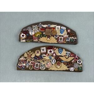 Vintage Russia USSR Cap Hat And Assorted Military Pins and Patches